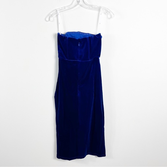 Lulus Glamorous Celebrations Royal Blue Velvet Strapless Tulip Dress NWT Small - Picture 6 of 9
